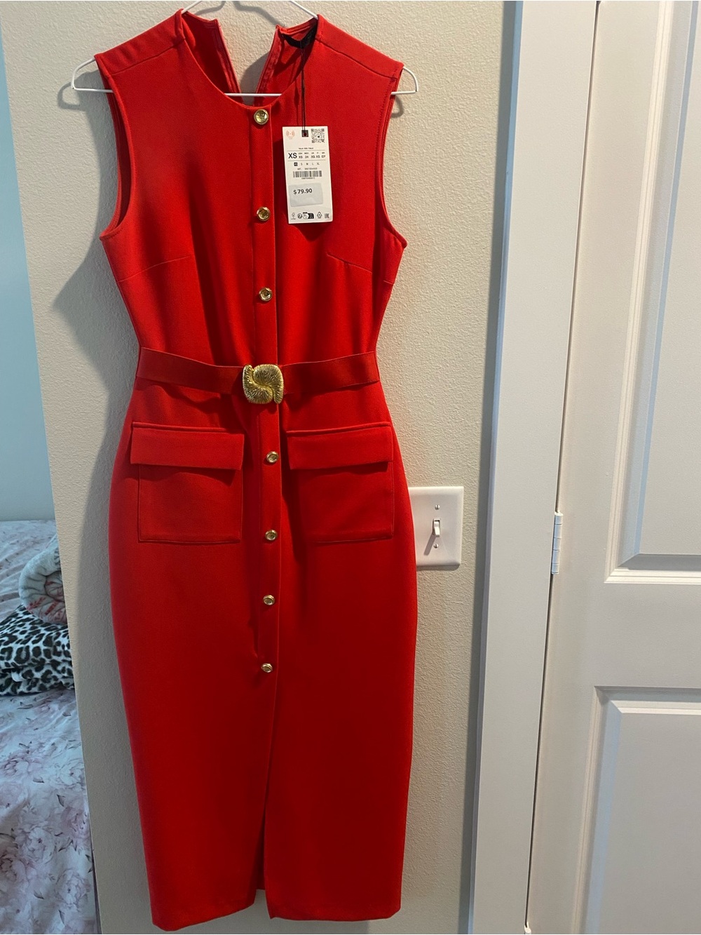 Zara- Crepe Belted Dress NWT